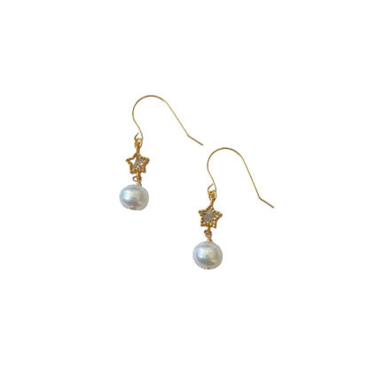 Starlight: Natural Freshwater Pearl Earrings in S925 Silver