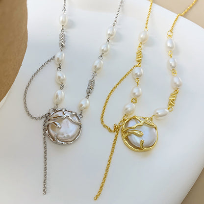  Organic pearl necklaces