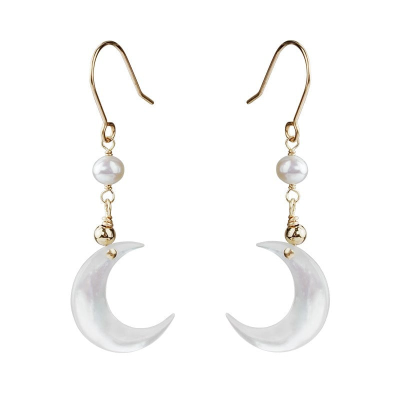 Moonlight Glow: S925 Silver Mother-of-pearl Earrings