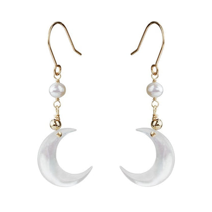 Moonlight Glow: S925 Silver Mother-of-pearl Earrings