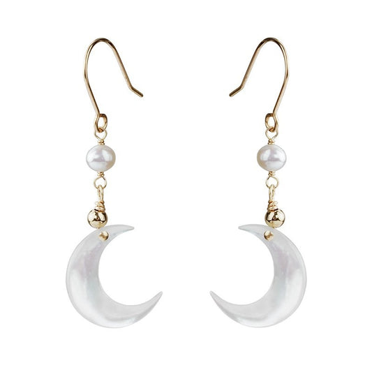 Moonlight Glow: S925 Silver Mother-of-pearl Earrings