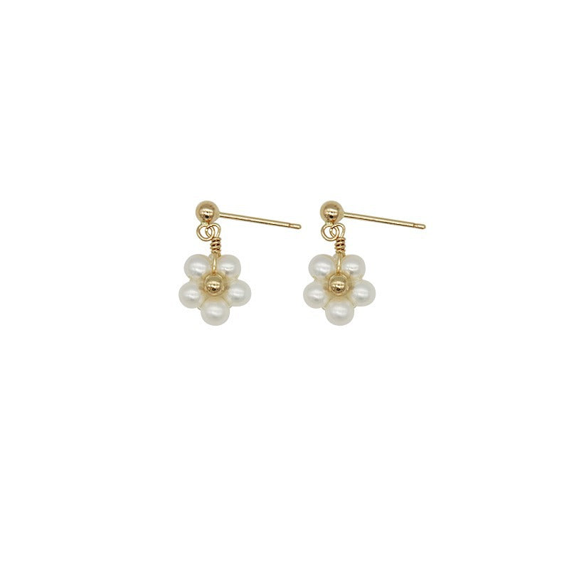 Chic Daisy Freshwater Pearl Earrings by JunineJewelry